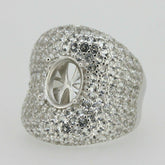 Sterling Silver Semi Mount Ring Setting Oval OV 10x8mm Topaz Dome Ring 3360 - Syzjewelry